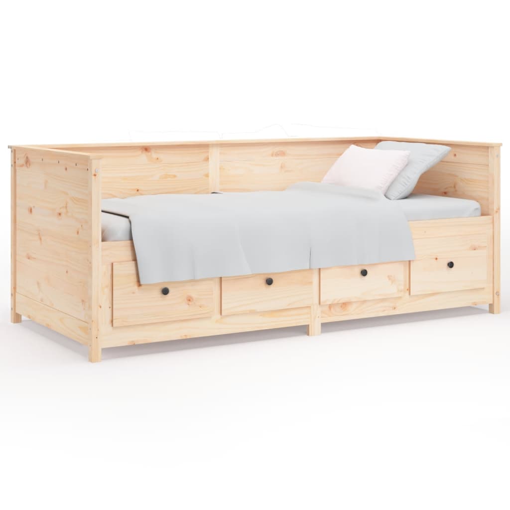 Day Bed without Mattress 75x190 cm Small Single Solid Wood Pine - Bargainia.com - 