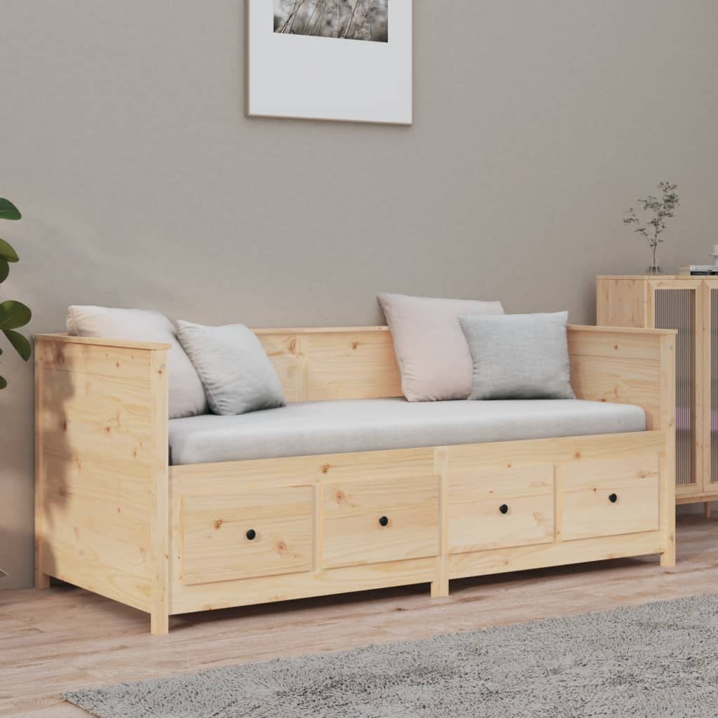 Day Bed without Mattress 75x190 cm Small Single Solid Wood Pine - Bargainia.com - 