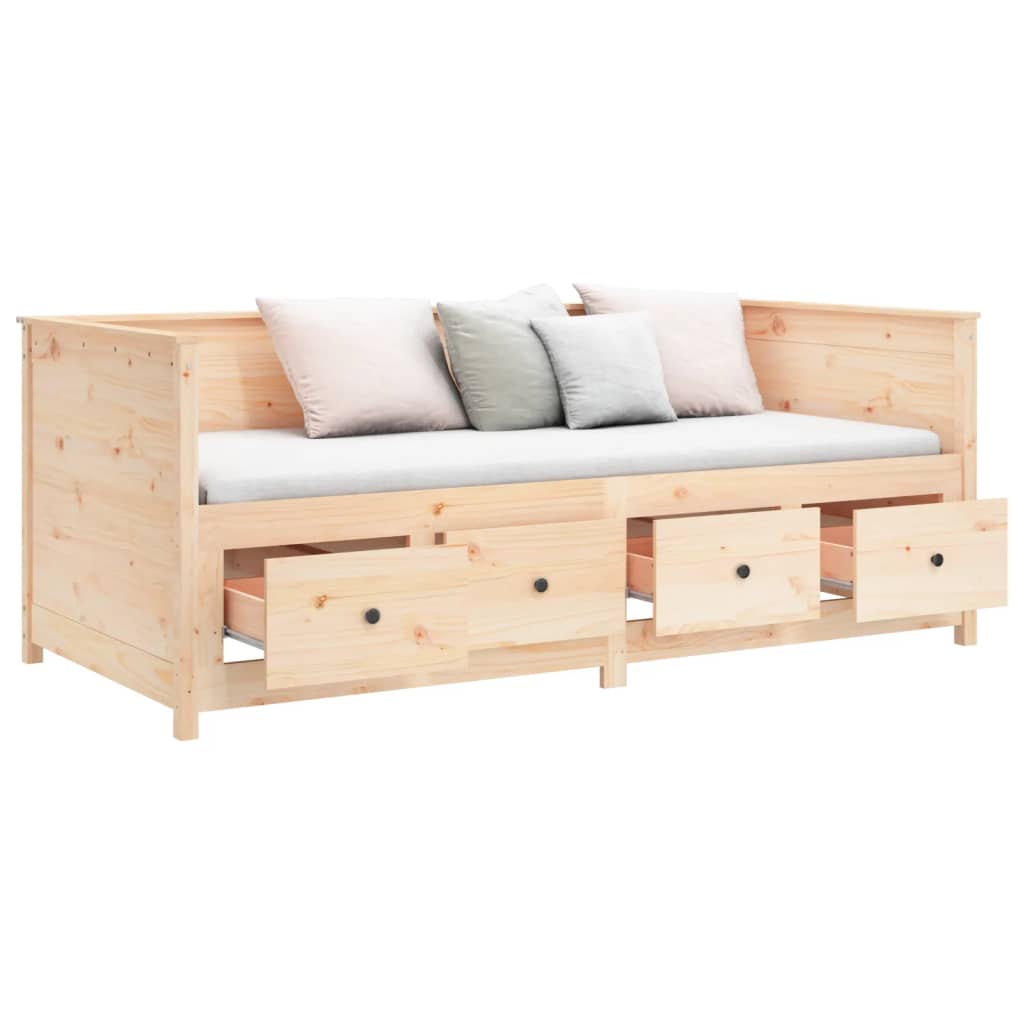 Day Bed without Mattress 75x190 cm Small Single Solid Wood Pine - Bargainia.com - 