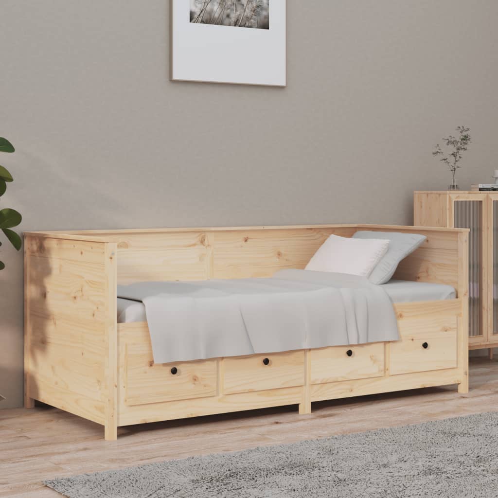 Day Bed without Mattress 75x190 cm Small Single Solid Wood Pine - Bargainia.com - 