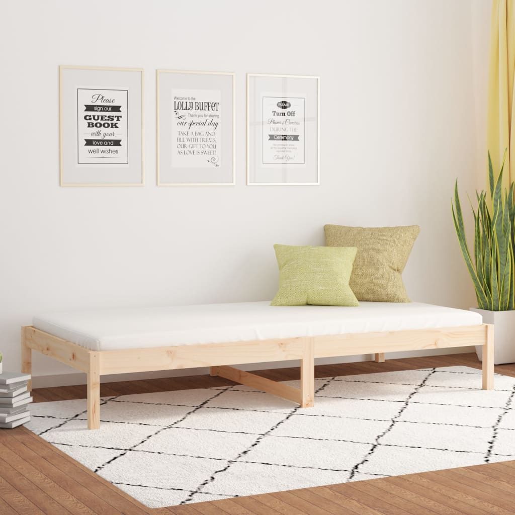 Day Bed without Mattress 90x190 cm Single Single Solid Wood Pine - Bargainia.com - 