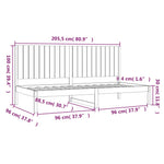 Day Bed without Mattress 90x200 cm Solid Wood Pine - Bargainia.com - 