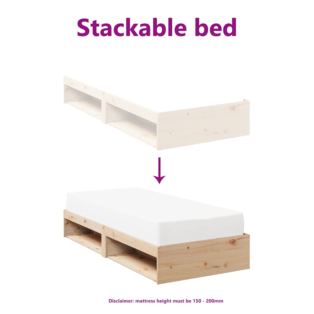 Day Bed without Mattress 90x200 cm Solid Wood Pine - Bargainia.com - 