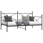 Day Bed without Mattress Black 100x190 cm Steel - Bargainia.com - 