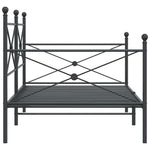 Day Bed without Mattress Black 100x190 cm Steel - Bargainia.com - 