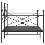 Day Bed without Mattress Black 100x200 cm Steel - Bargainia.com - 