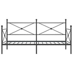 Day Bed without Mattress Black 100x200 cm Steel - Bargainia.com - 