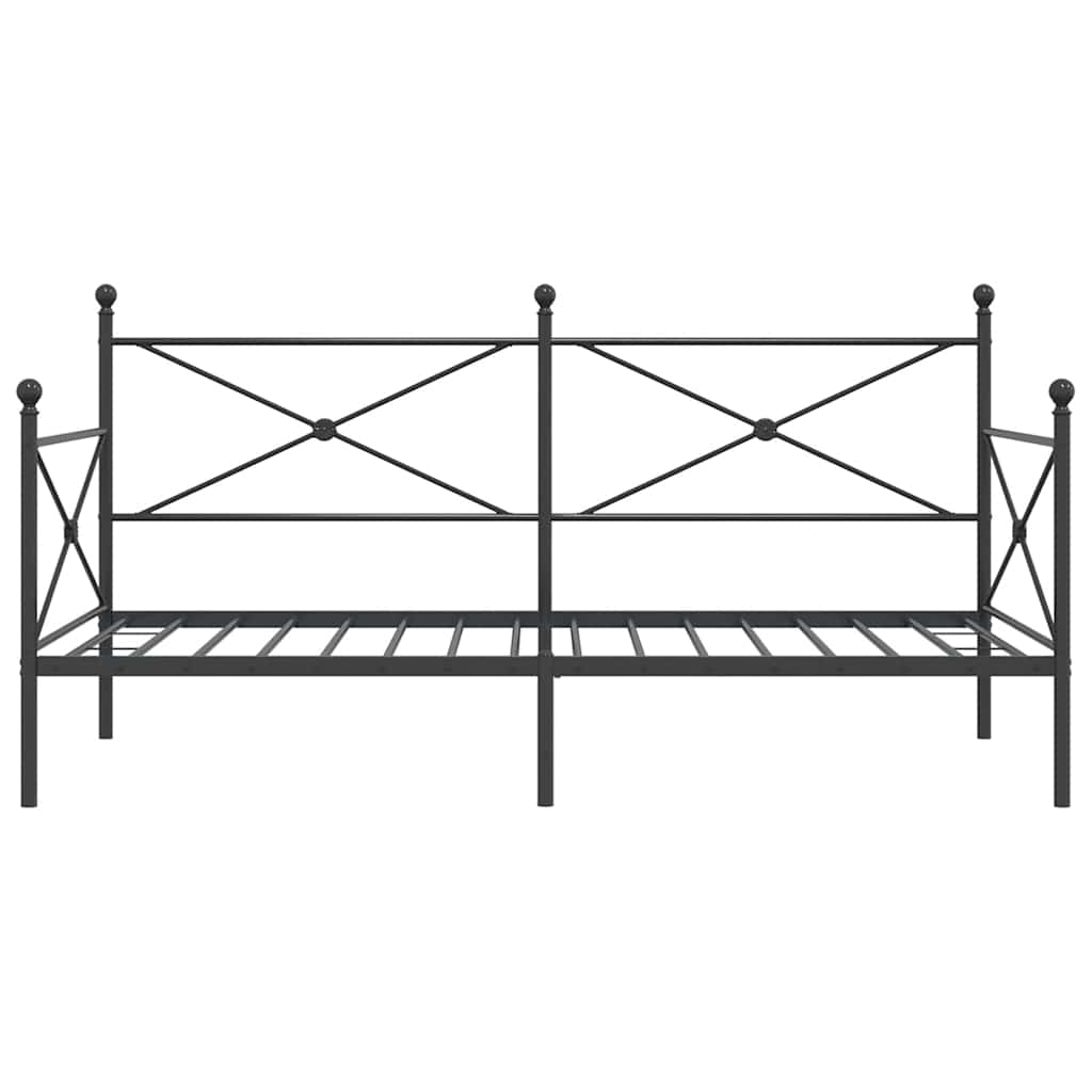 Day Bed without Mattress Black 100x200 cm Steel - Bargainia.com - 