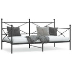Day Bed without Mattress Black 100x200 cm Steel - Bargainia.com - 