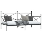 Day Bed without Mattress Black 100x200 cm Steel - Bargainia.com - 