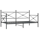 Day Bed without Mattress Black 100x200 cm Steel - Bargainia.com - 