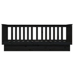 Day Bed without Mattress Black 75x190 cm Small Single Solid Wood Pine - Bargainia.com - 