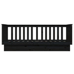 Day Bed without Mattress Black 90x190 cm Single Solid Wood Pine - Bargainia.com - 
