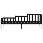 Day Bed without Mattress Black 90x190 cm Single Solid Wood Pine - Bargainia.com - 