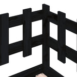 Day Bed without Mattress Black 90x190 cm Single Solid Wood Pine - Bargainia.com - 