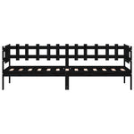 Day Bed without Mattress Black 90x190 cm Single Solid Wood Pine - Bargainia.com - 