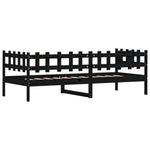 Day Bed without Mattress Black 90x190 cm Single Solid Wood Pine - Bargainia.com - 