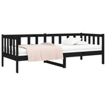 Day Bed without Mattress Black 90x190cm Solid Wood Pine - Bargainia.com - 