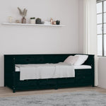 Day Bed without Mattress Black 90x200 cm Solid Wood Pine - Bargainia.com - 