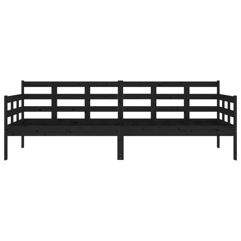 Day Bed without Mattress Black Solid Wood Pine 80x200 cm - Bargainia.com - 