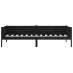 Day Bed without Mattress Black Solid Wood Pine 90x190 cm Single - Bargainia.com - 