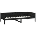 Day Bed without Mattress Black Solid Wood Pine 90x190 cm Single - Bargainia.com - 