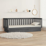 Day Bed without Mattress Grey 100x200 cm Solid Wood Pine - Bargainia.com - 