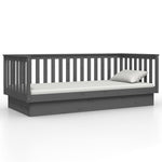Day Bed without Mattress Grey 100x200 cm Solid Wood Pine - Bargainia.com - 
