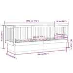 Day Bed without Mattress Grey 75x190 cm Small Single Solid Wood Pine - Bargainia.com - 