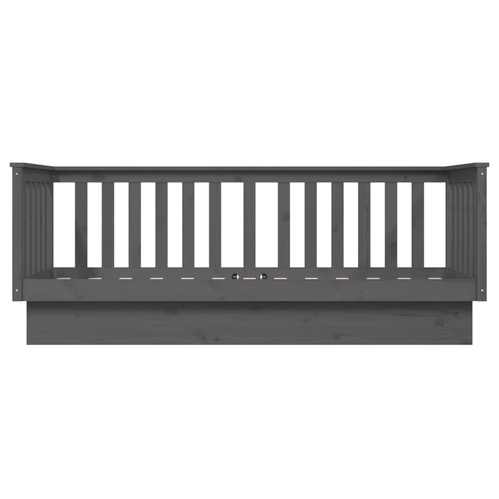 Day Bed without Mattress Grey 75x190 cm Small Single Solid Wood Pine - Bargainia.com - 
