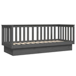 Day Bed without Mattress Grey 75x190 cm Small Single Solid Wood Pine - Bargainia.com - 