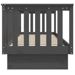 Day Bed without Mattress Grey 75x190 cm Small Single Solid Wood Pine - Bargainia.com - 