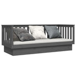 Day Bed without Mattress Grey 75x190 cm Small Single Solid Wood Pine - Bargainia.com - 