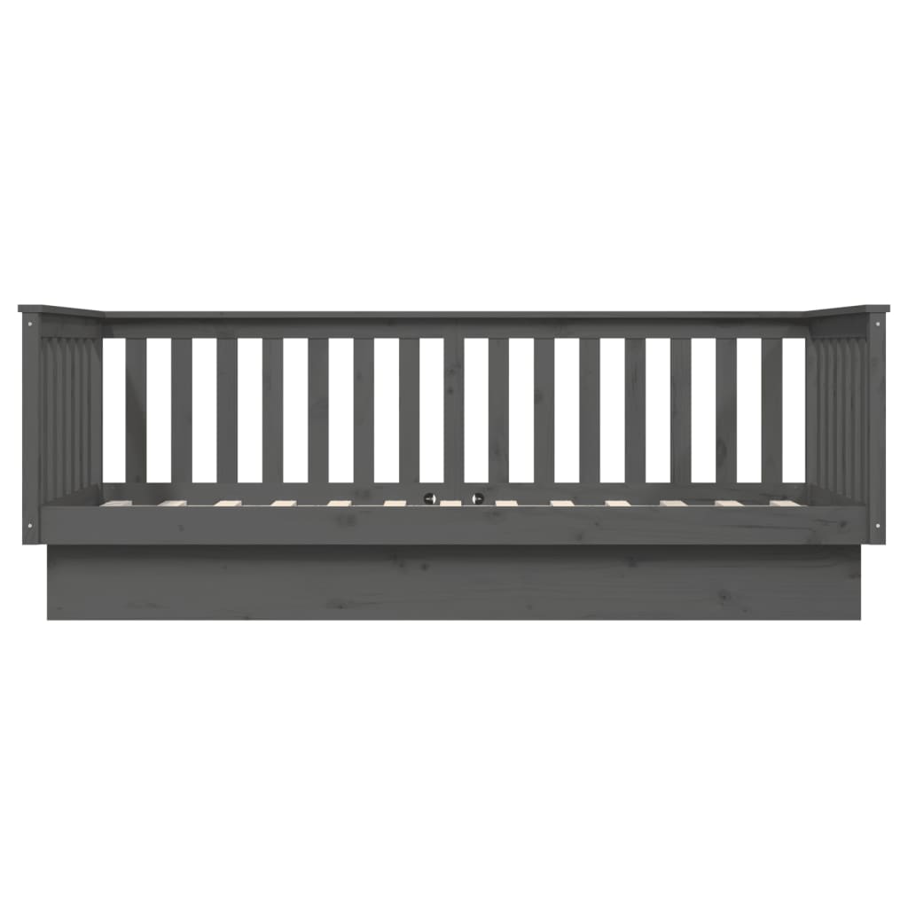 Day Bed without Mattress Grey 80x200 cm Solid Wood Pine - Bargainia.com - 