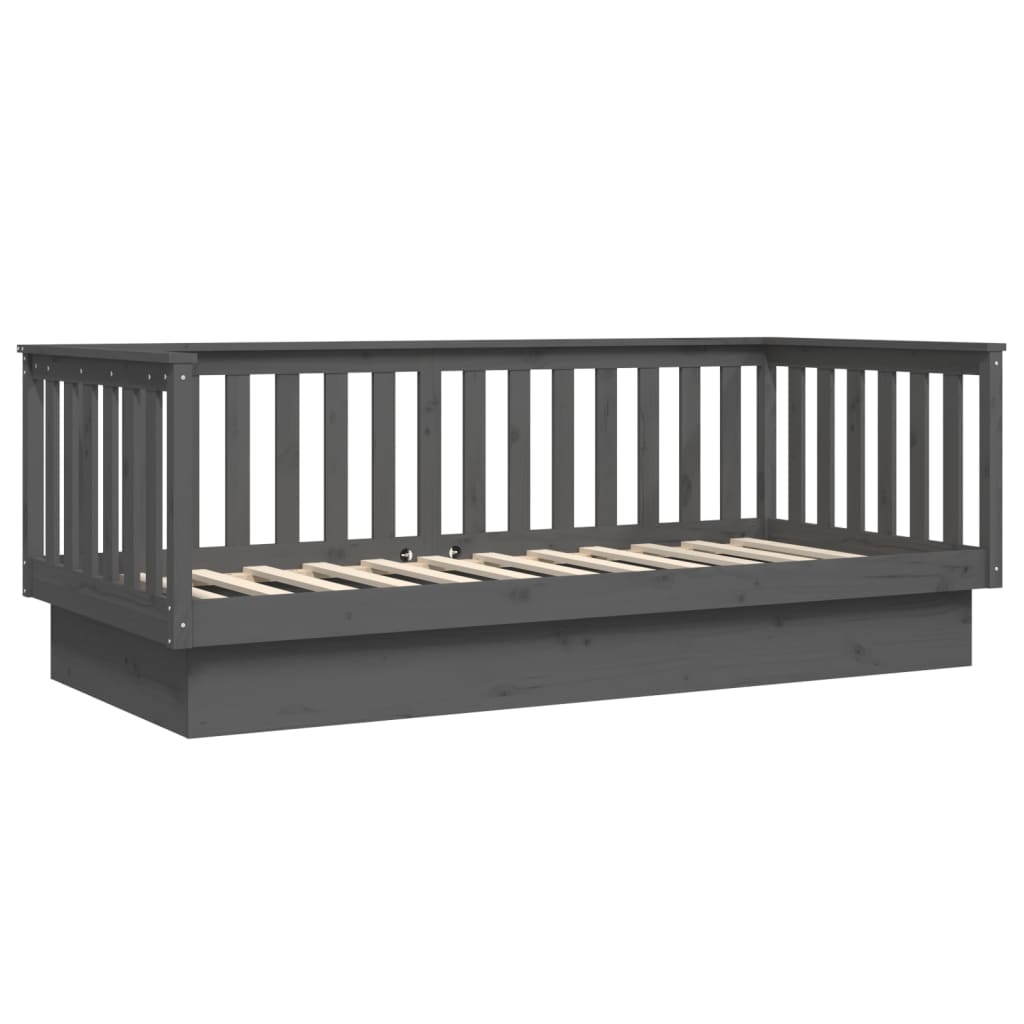 Day Bed without Mattress Grey 80x200 cm Solid Wood Pine - Bargainia.com - 