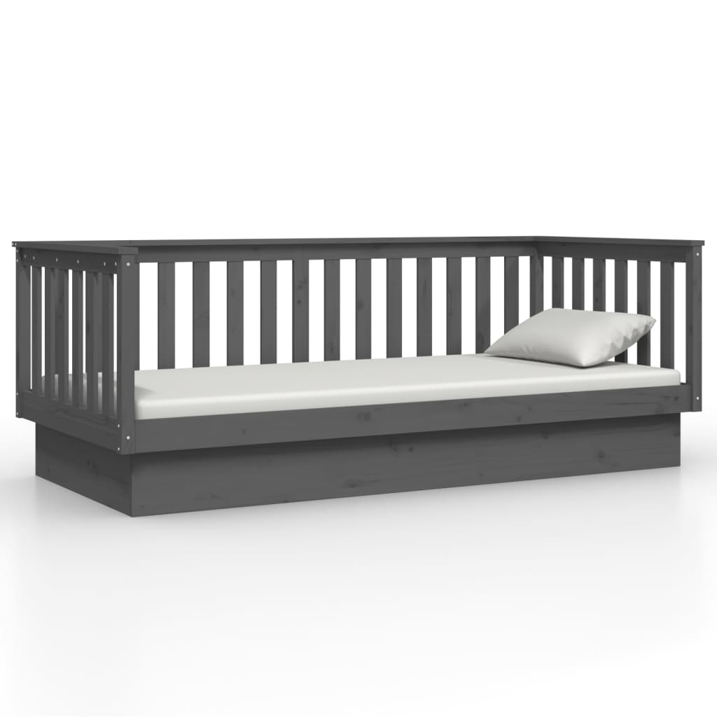 Day Bed without Mattress Grey 80x200 cm Solid Wood Pine - Bargainia.com - 