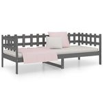 Day Bed without Mattress Grey 90x200 cm Solid Wood Pine - Bargainia.com - 