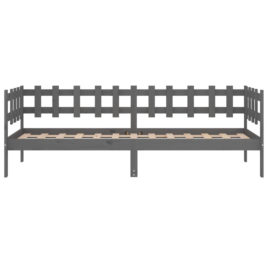 Day Bed without Mattress Grey 90x200 cm Solid Wood Pine - Bargainia.com - 