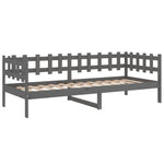 Day Bed without Mattress Grey 90x200 cm Solid Wood Pine - Bargainia.com - 