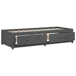 Day Bed without Mattress Grey 90x200 cm Solid Wood Pine - Bargainia.com - 