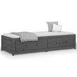 Day Bed without Mattress Grey 90x200 cm Solid Wood Pine - Bargainia.com - 