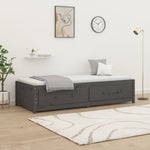 Day Bed without Mattress Grey 90x200 cm Solid Wood Pine - Bargainia.com - 