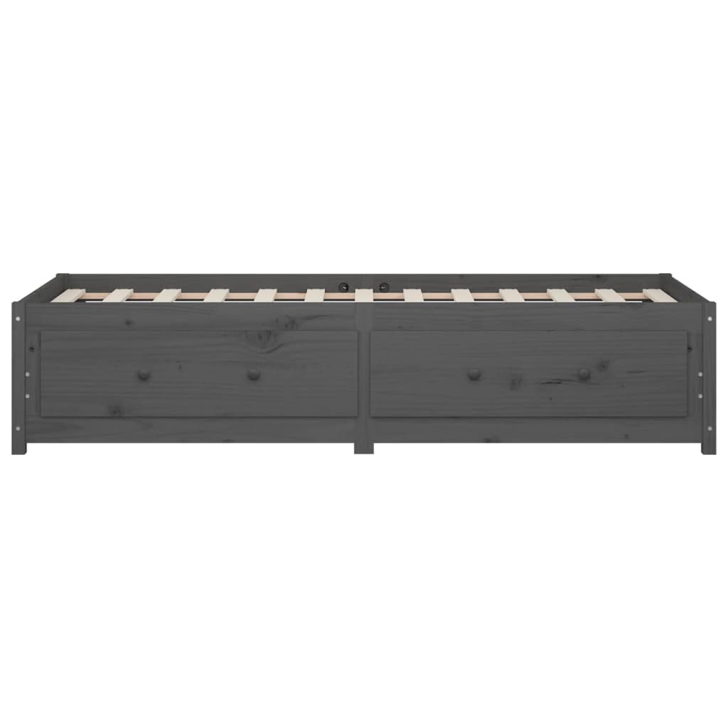 Day Bed without Mattress Grey 90x200 cm Solid Wood Pine - Bargainia.com - 