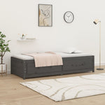 Day Bed without Mattress Grey 90x200 cm Solid Wood Pine - Bargainia.com - 