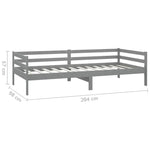 Day Bed without Mattress Grey Solid Wood Pine 90x200cm - Bargainia.com - 