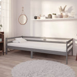 Day Bed without Mattress Grey Solid Wood Pine 90x200cm - Bargainia.com - 