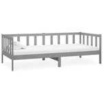 Day Bed without Mattress Grey Solid Wood Pine 90x200cm - Bargainia.com - 