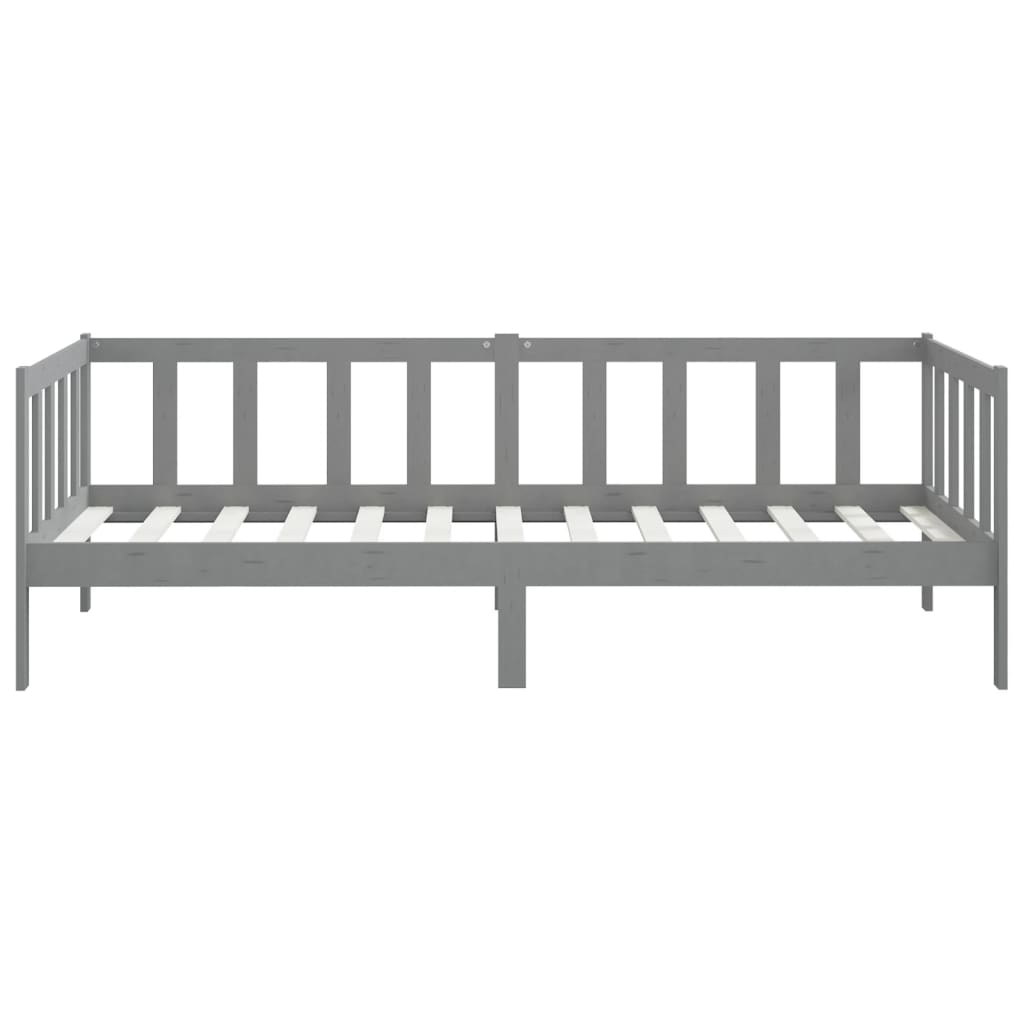 Day Bed without Mattress Grey Solid Wood Pine 90x200cm - Bargainia.com - 