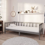 Day Bed without Mattress Grey Solid Wood Pine 90x200cm - Bargainia.com - 