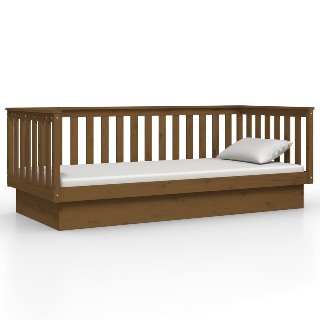 Day Bed without Mattress Honey Brown 100x200 cm Solid Wood Pine - Bargainia.com - 